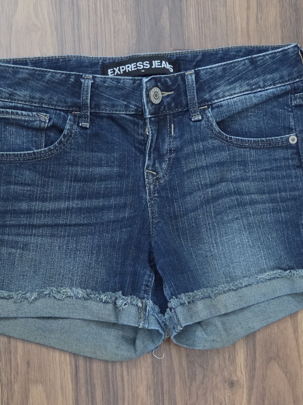 Express Jeans Women's Dark Wash Denim Shorts